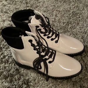 White Combat Boots